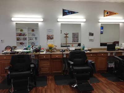 Barber chairs at Stafford Barber Shop